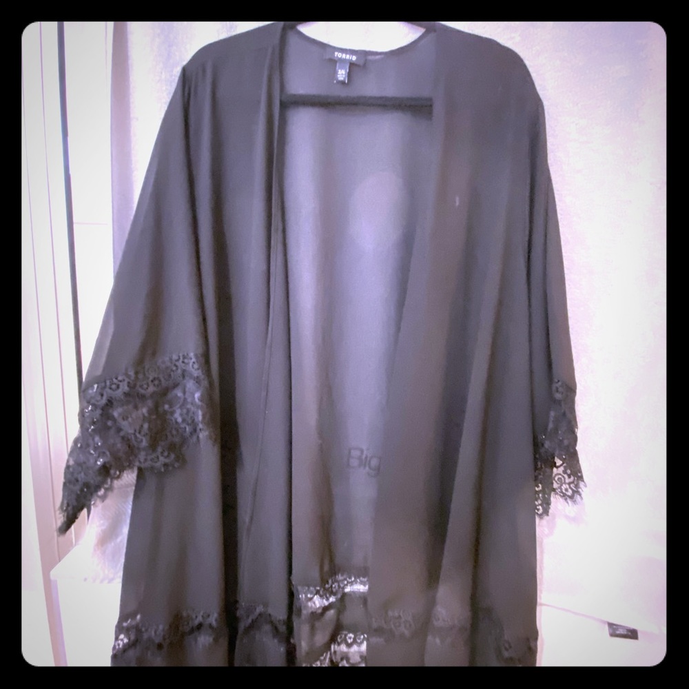 Black sheer kimono